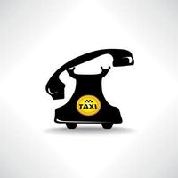 retro telefon med cirkel taxi emblem vektor