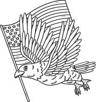 amerikan Örn med flagga isolerat färg sida vektor