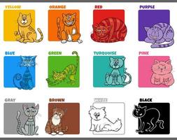 Basic Farben einstellen mit Karikatur Katzen Zeichen vektor