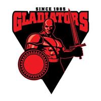 gladiator maskot logotyp sport stil vektor