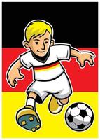 Tyskland fotboll spelare med flagga bakgrund vektor