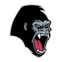 gorilla huvud maskot sport logotyp stil vektor