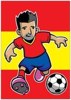 Spanien Fußball Spieler mit Flagge Hintergrund