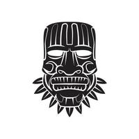 totem mask svart symbol illustration vektor