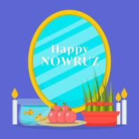 Lycklig Nowruz i platt design stil illustration vektor