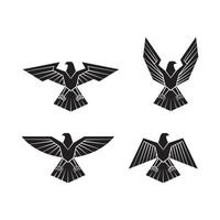 schwarz Silhouette Sammlung von Adler Symbol vektor