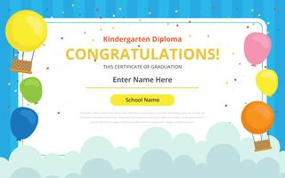 Kindergarten Diplom Zertifikat Vorlage vektor