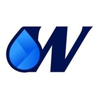 Initiale w Wasser fallen Logo vektor