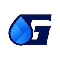 Initiale G Wasser fallen Logo vektor