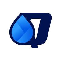 Initiale q Wasser fallen Logo vektor