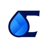 Initiale c Wasser fallen Logo vektor