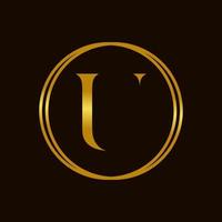 elegant Initiale u golden Kreis Logo vektor