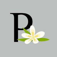 Initiale p Schönheit Blume Logo vektor