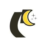första c måne logotyp vektor