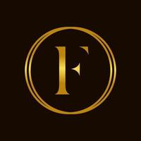 elegant Initiale f golden Kreis Logo vektor