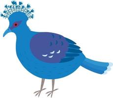 gekrönt Taube. ein Blau Taube mit ein Ventilator auf es ist Kopf vektor