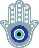 hamsa fatima hand tradition amulett färgrik symbol. religiös tecken ärm med Allt seende öga. vektor