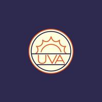 UVA-Schutzsymbol, Abzeichen, lineares Design.eps vektor