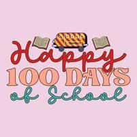 100 Tag von Schule svg T-Shirt Design, retro 100 Tag von Schule svg T-Shirt Design, 100 Tag von Schule T-Shirt Design vektor