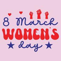 kostenlos Vektor glücklich Damen Tag T-Shirt Gestaltung, kostenlos Vektor Hand gemacht Beschriftung International Frauen Tag