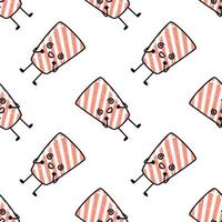 kawaii-sushi-illustration. Vektor flache handgezeichnete nahtlose Muster