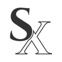 Brief sx Logo. xs Logo Luxus Symbol vektor