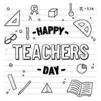 Glad Teacher Day Notebook Vector