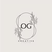 og Schönheit Vektor Initiale Logo Kunst, Handschrift Logo von Initiale Unterschrift, Hochzeit, Mode, Schmuck, Boutique, Blumen- und botanisch mit kreativ Vorlage zum irgendein Unternehmen oder Geschäft.