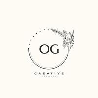 og Schönheit Vektor Initiale Logo Kunst, Handschrift Logo von Initiale Unterschrift, Hochzeit, Mode, Schmuck, Boutique, Blumen- und botanisch mit kreativ Vorlage zum irgendein Unternehmen oder Geschäft.