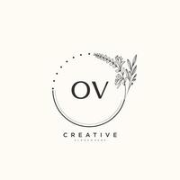 ov Schönheit Vektor Initiale Logo Kunst, Handschrift Logo von Initiale Unterschrift, Hochzeit, Mode, Schmuck, Boutique, Blumen- und botanisch mit kreativ Vorlage zum irgendein Unternehmen oder Geschäft.