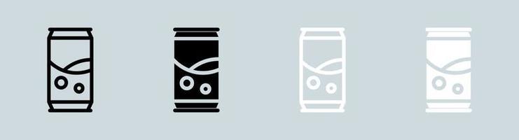 soda ikon uppsättning i svart och vit. mjuk dryck tecken vektor illustration.