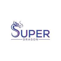 Super Drachen Logo Vektor Design Illustration mit Gradient