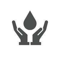 speichern Wasser im Hand solide Symbol. Ökologie Konzept Illustration isoliert auf Weiß Hintergrund. vektor