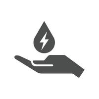 speichern Energie im Hand solide Symbol. Ökologie Konzept Illustration isoliert auf Weiß Hintergrund. vektor