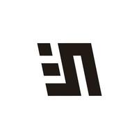 abstrakt brev n rörelse symbol enkel geometrisk logotyp vektor