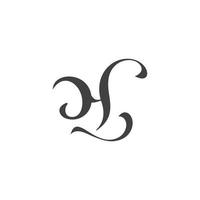 brev h kurvor blå Vinka design symbol logotyp vektor