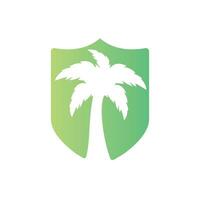tropisch Strand und Palme Baum Logo Design. kreativ einfach Palme Baum Vektor Logo Design.