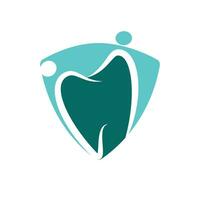 familj dental medicinsk klinik logotyp design. abstrakt mänsklig och tand vektor logotyp design.