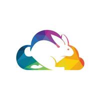 Wolke Hase Vektor Logo Design. kreativ Laufen Hase oder Hase Logo Vektor Konzept Element