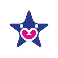 Star Paar Logo Design. Menschen Liebe und Pflege Logo. vektor