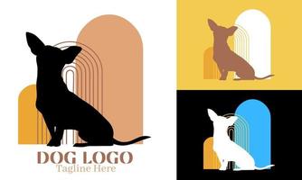 chihuahua logotyp vektor design illustration. hund logotyper begrepp
