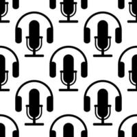 radio logotyp sömlös mönster. värld radio dag ikon. podcast emblem. utsända musik och meddelanden. tapet mönster. vektor
