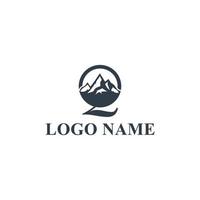 brev q berg logotyp design begrepp mall vektor