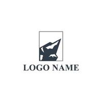 vektor berg logotyp design begrepp mall