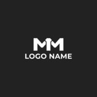 vektor minimalistisk monogram brev mm logotyp design mall