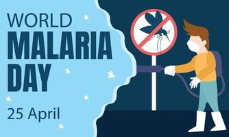 Illustration Vektor Grafik von ein Mann ist Sprühen Malaria Mücken, perfekt zum International Tag, Welt Malaria Tag, zelebrieren, Gruß Karte, usw.