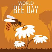 Illustration Vektor Grafik von ein Honig Biene saugen Blume Wesen, perfekt zum International Tag, Welt Biene Tag, zelebrieren, Gruß Karte, usw.