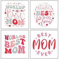 Mütter Tag T-Shirt Design einstellen frei, drucken T-Shirt Design zum Mutter, Mütter Tag T-Shirt Vektor, glücklich Mütter Tag T-Shirt bündeln vektor
