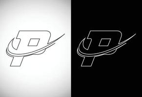 första brev p med en susa linje konststil logotyp. modern vektor logotyp för företag och företag identitet.