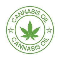 Cannabis Öl Abzeichen Etikette Symbol Vektor, cbd Öl Etikett, Hanf Öl, Marihuana Blatt, Siegel Symbol Design vektor